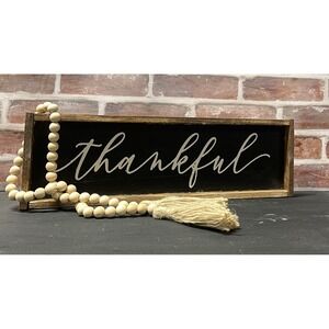 Rustic Thankful Wood Sign Farmhouse